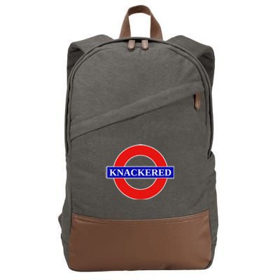 Knackered Funny Uk British Slang United Kingdom England Cotton Canvas Backpack