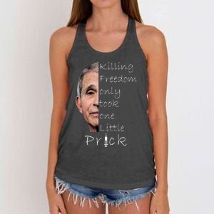 Killing Freedom Vaccine Dr Fauci Women's Knotted Racerback Tank