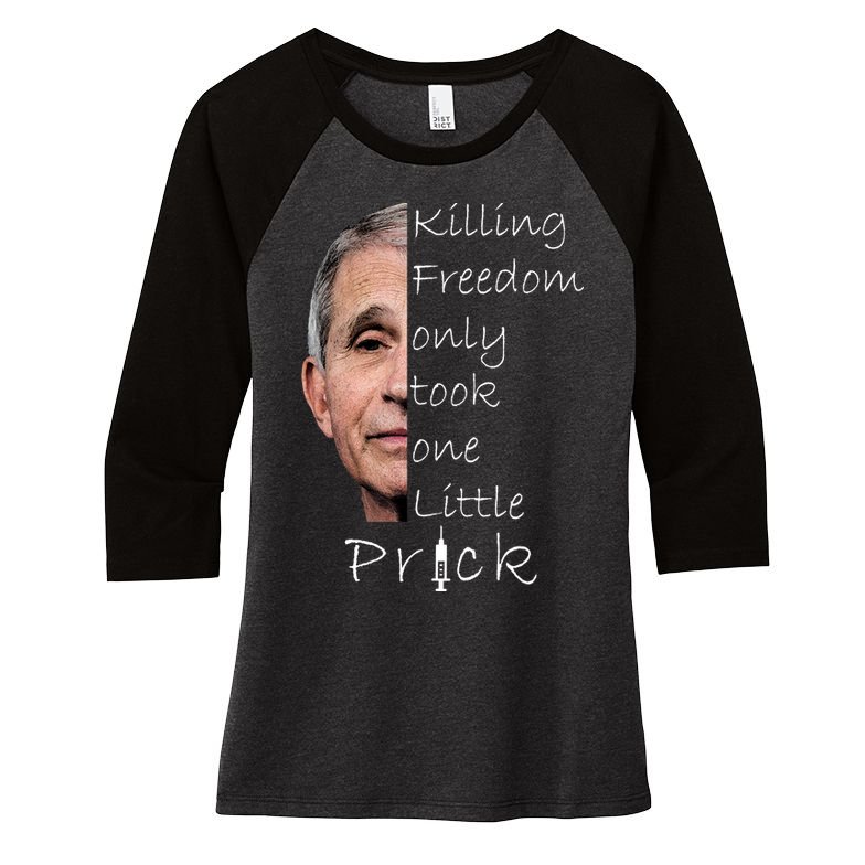 Killing Freedom Vaccine Dr Fauci Women's Tri-Blend 3/4-Sleeve Raglan Shirt