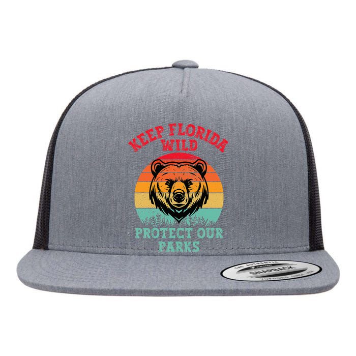 Keep Florida Wild Protect Our Parks Flat Bill Trucker Hat