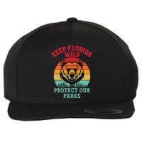 Keep Florida Wild Protect Our Parks Wool Snapback Cap