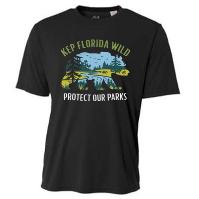 Keep Florida Wild Protect Our Parks Wildlife Graphic Cooling Performance Crew T-Shirt