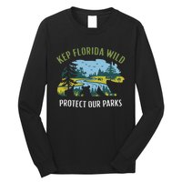 Keep Florida Wild Protect Our Parks Wildlife Graphic Long Sleeve Shirt