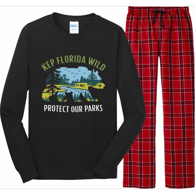 Keep Florida Wild Protect Our Parks Wildlife Graphic Long Sleeve Pajama Set