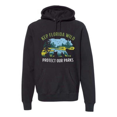 Keep Florida Wild Protect Our Parks Wildlife Graphic Premium Hoodie