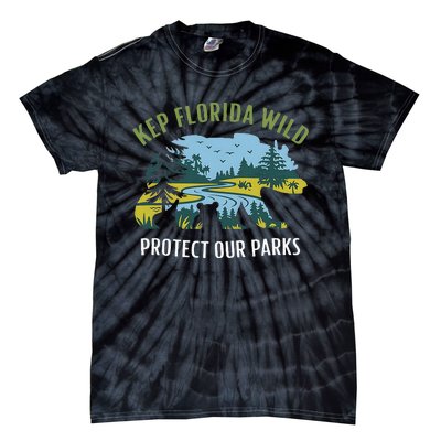 Keep Florida Wild Protect Our Parks Wildlife Graphic Tie-Dye T-Shirt