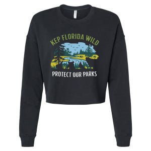 Keep Florida Wild Protect Our Parks Wildlife Graphic Cropped Pullover Crew