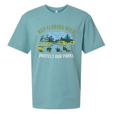 Keep Florida Wild Protect Our Parks Wildlife Graphic Sueded Cloud Jersey T-Shirt