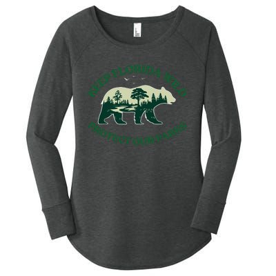 Keep Florida Wild Protect Our Parks Wildlife Graphic Women's Perfect Tri Tunic Long Sleeve Shirt