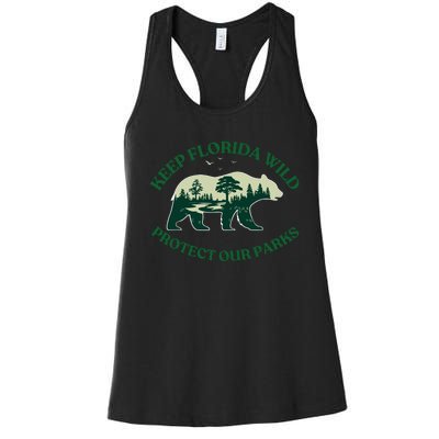 Keep Florida Wild Protect Our Parks Wildlife Graphic Women's Racerback Tank