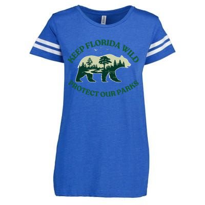 Keep Florida Wild Protect Our Parks Wildlife Graphic Enza Ladies Jersey Football T-Shirt