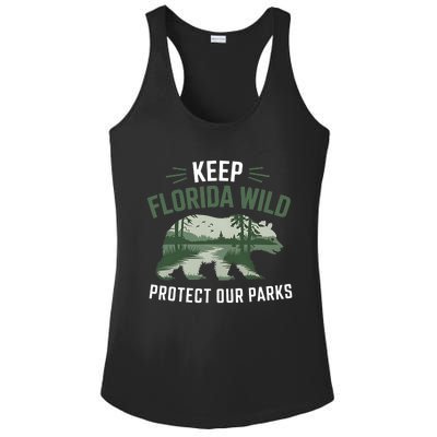 Keep Florida Wild Protect Our Parks Wildlife Graphic Ladies PosiCharge Competitor Racerback Tank