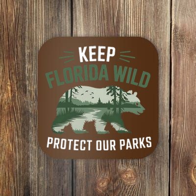 Keep Florida Wild Protect Our Parks Wildlife Graphic Coaster