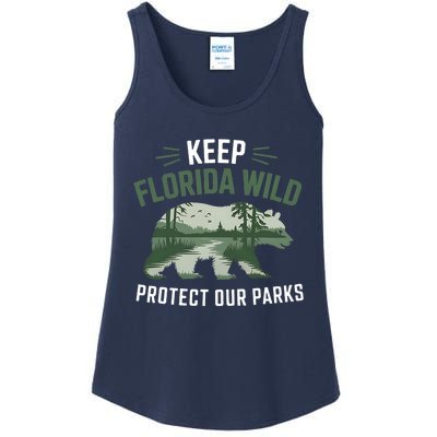 Keep Florida Wild Protect Our Parks Wildlife Graphic Ladies Essential Tank