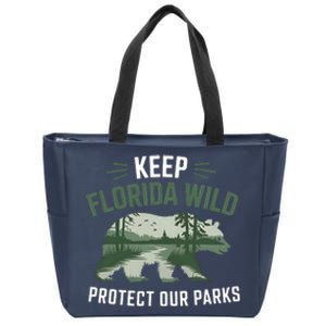 Keep Florida Wild Protect Our Parks Wildlife Graphic Zip Tote Bag