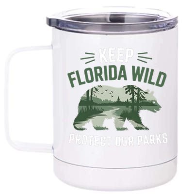 Keep Florida Wild Protect Our Parks Wildlife Graphic 12 oz Stainless Steel Tumbler Cup