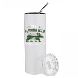 Keep Florida Wild Protect Our Parks Wildlife Graphic Stainless Steel Tumbler