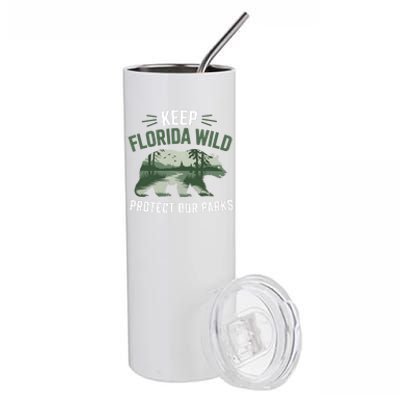 Keep Florida Wild Protect Our Parks Wildlife Graphic Stainless Steel Tumbler