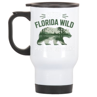 Keep Florida Wild Protect Our Parks Wildlife Graphic Stainless Steel Travel Mug