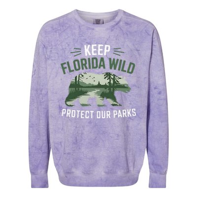 Keep Florida Wild Protect Our Parks Wildlife Colorblast Crewneck Sweatshirt