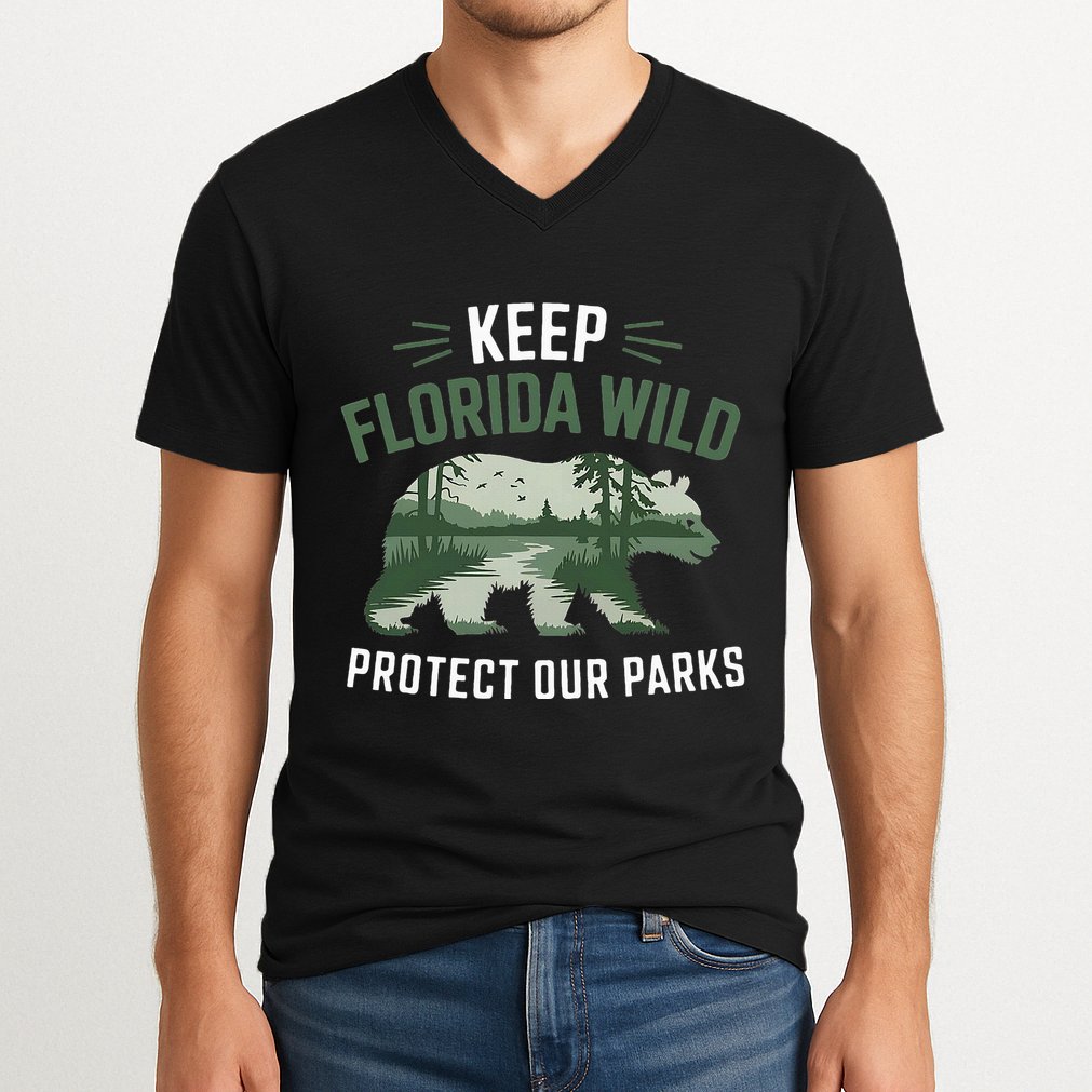 Keep Florida Wild Protect Our Parks Wildlife V-Neck T-Shirt