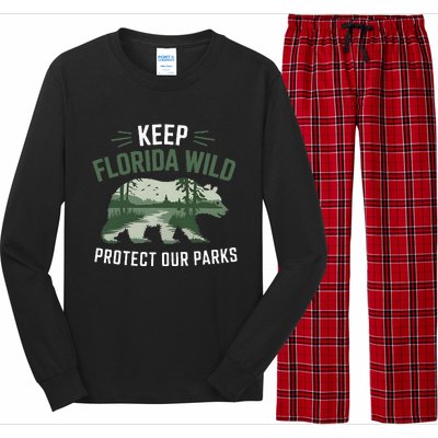 Keep Florida Wild Protect Our Parks Wildlife Long Sleeve Pajama Set