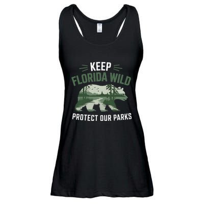 Keep Florida Wild Protect Our Parks Wildlife Ladies Essential Flowy Tank