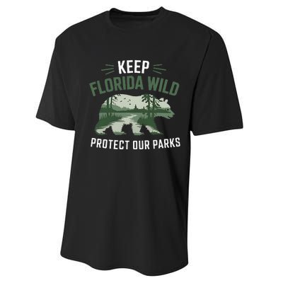 Keep Florida Wild Protect Our Parks Wildlife Performance Sprint T-Shirt