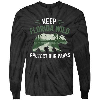 Keep Florida Wild Protect Our Parks Wildlife Tie-Dye Long Sleeve Shirt