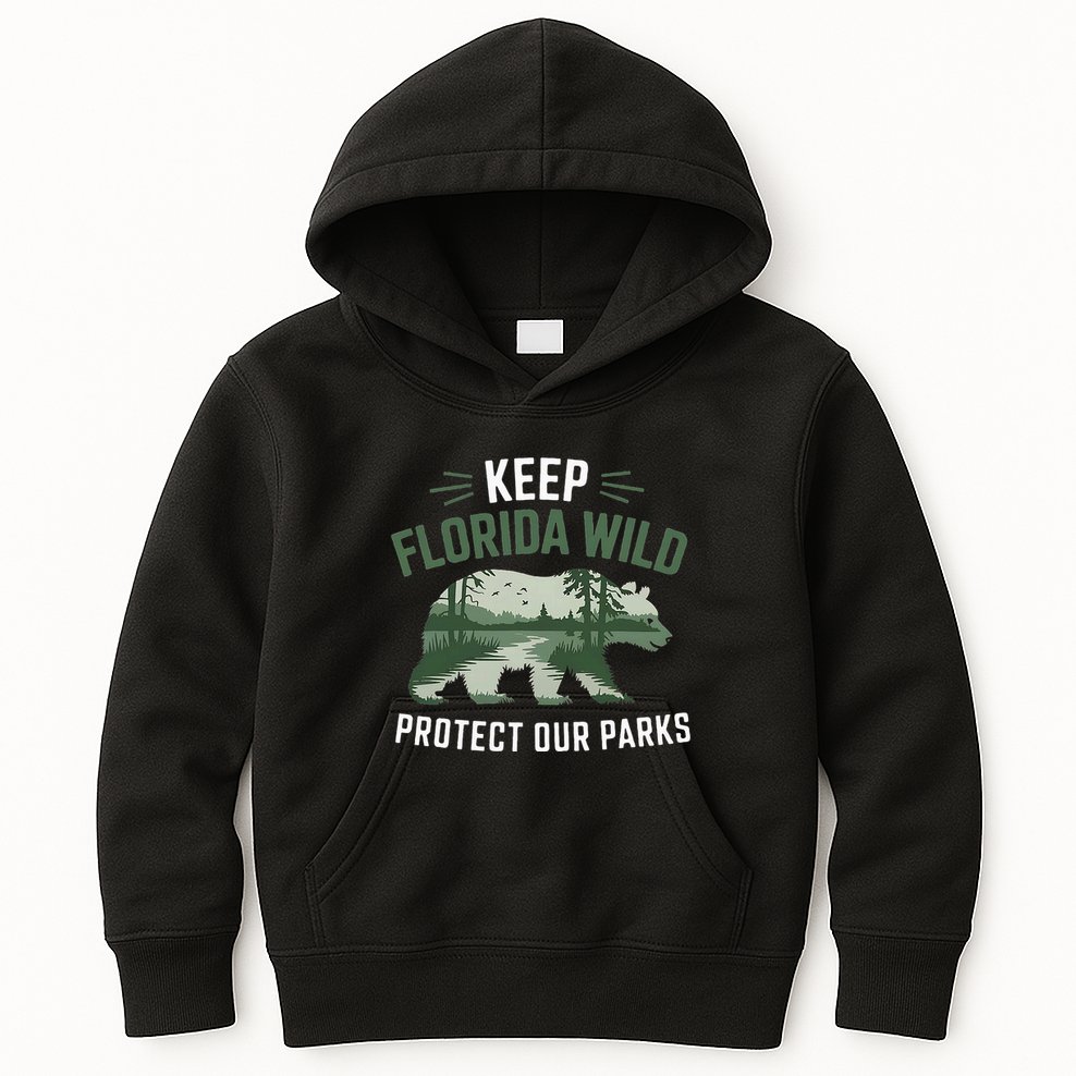 Keep Florida Wild Protect Our Parks Wildlife Kids Hoodie