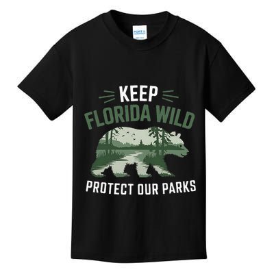 Keep Florida Wild Protect Our Parks Wildlife Kids T-Shirt