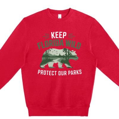 Keep Florida Wild Protect Our Parks Wildlife Premium Crewneck Sweatshirt