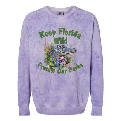 Keep Florida Wild Protect Florida Parks Colorblast Crewneck Sweatshirt