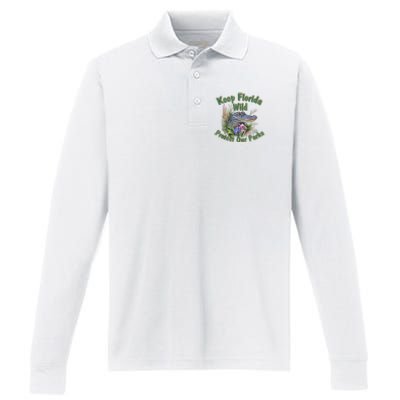 Keep Florida Wild Protect Florida Parks Performance Long Sleeve Polo