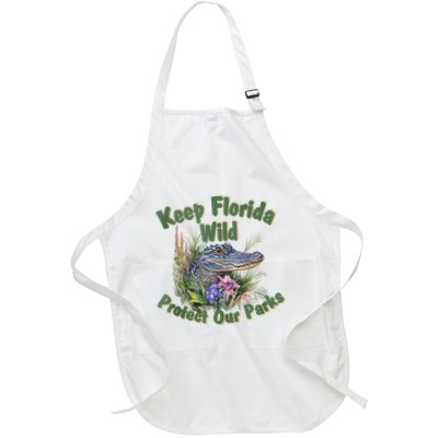 Keep Florida Wild Protect Florida Parks Full-Length Apron With Pockets