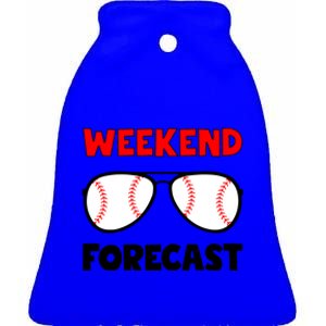 Kr8 Funny Weekend Forecast Baseball Lover For Dad Great Gift Ceramic Bell Ornament