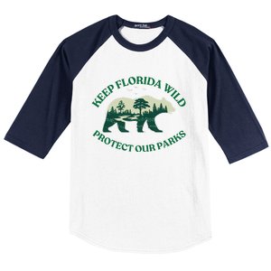 Keep Florida Wild Protect Our Parks Wildlife Graphic Baseball Sleeve Shirt