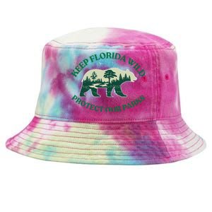 Keep Florida Wild Protect Our Parks Wildlife Graphic Tie-Dyed Bucket Hat