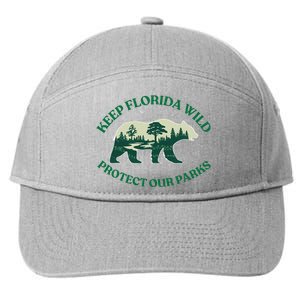 Keep Florida Wild Protect Our Parks Wildlife Graphic 7-Panel Snapback Hat