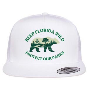 Keep Florida Wild Protect Our Parks Wildlife Graphic Flat Bill Trucker Hat