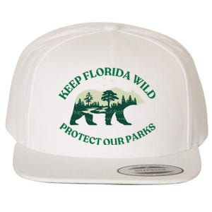 Keep Florida Wild Protect Our Parks Wildlife Graphic Wool Snapback Cap