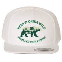 Keep Florida Wild Protect Our Parks Wildlife Graphic Wool Snapback Cap