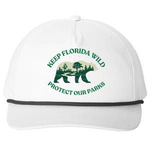 Keep Florida Wild Protect Our Parks Wildlife Graphic Snapback Five-Panel Rope Hat