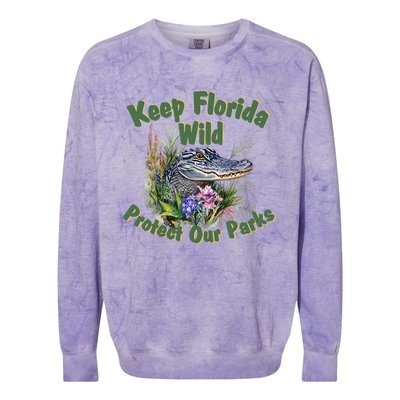 Keep Florida Wild Protect Florida Parks Colorblast Crewneck Sweatshirt