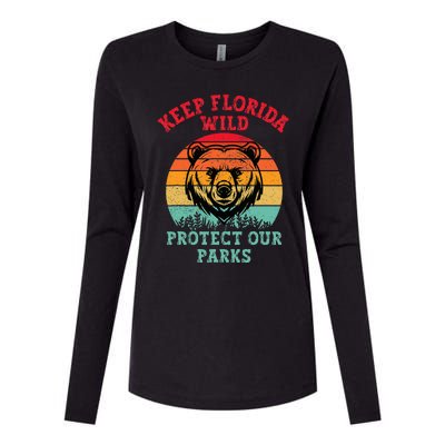 Keep Florida Wild Protect Our Parks Womens Cotton Relaxed Long Sleeve T-Shirt