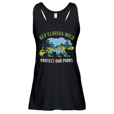 Keep Florida Wild Protect Our Parks Wildlife Ladies Essential Flowy Tank
