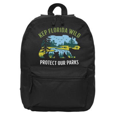 Keep Florida Wild Protect Our Parks Wildlife 16 in Basic Backpack