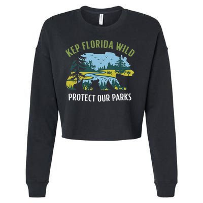 Keep Florida Wild Protect Our Parks Wildlife Cropped Pullover Crew
