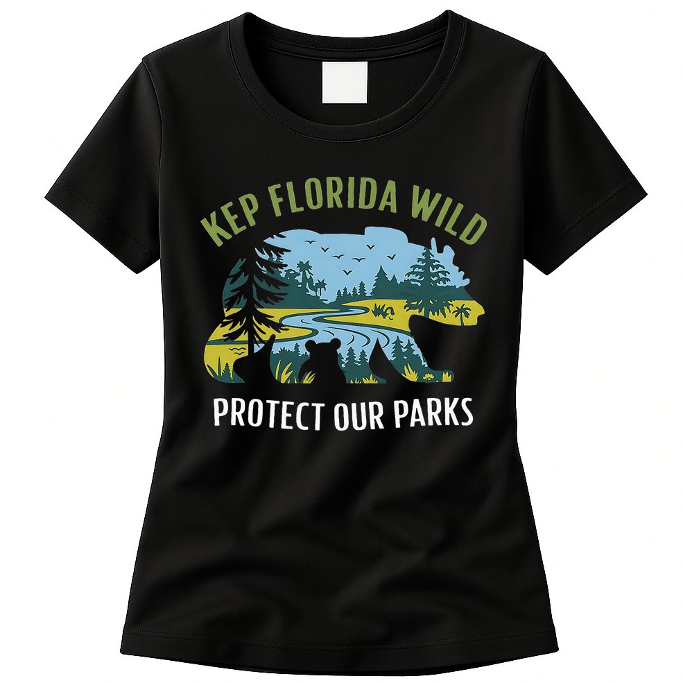 Keep Florida Wild Protect Our Parks Wildlife Womens T-Shirt