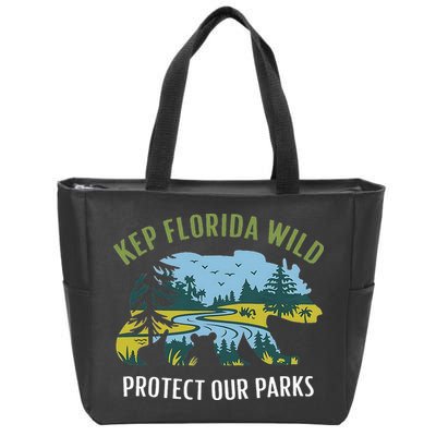 Keep Florida Wild Protect Our Parks Wildlife Zip Tote Bag